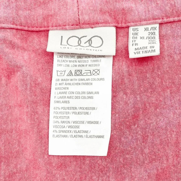 LOGO Cardigan Sweater Women's Size XS Salmon Pink Buttons Detail‎ - Picture 3 of 3